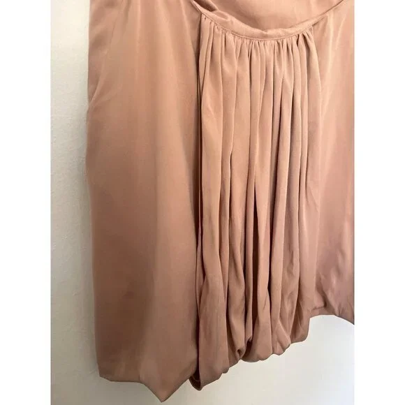 Anne Valerie hash pink silk gathered pleated middle bubble hem mini skirt M - Picture 3 of 10